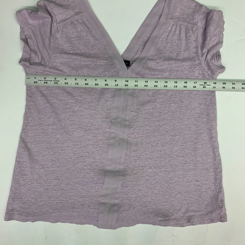 Sanctuary Lavender Heathered V-Neck Short Sleeve Top Purple Tee Size XL - Picture 12 of 14
